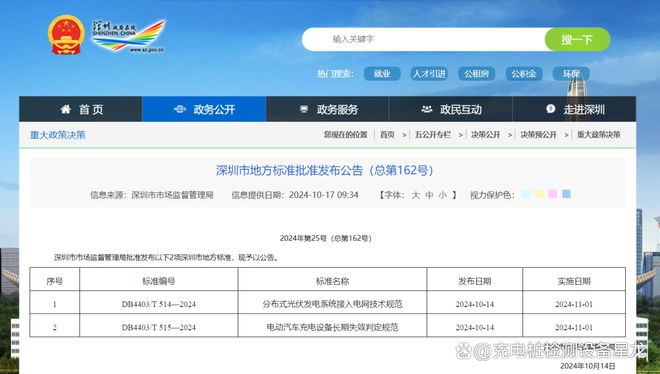 凯发国际首页：11月1日实施!深圳发布《电动汽车充电设备长期失效判定规范